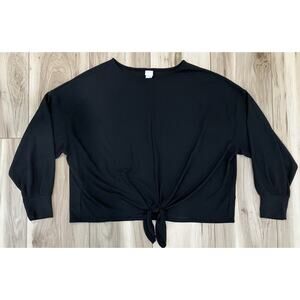 H&M Boat Neck Tie Detail Long Sleeve Shirt Women’s Size XL